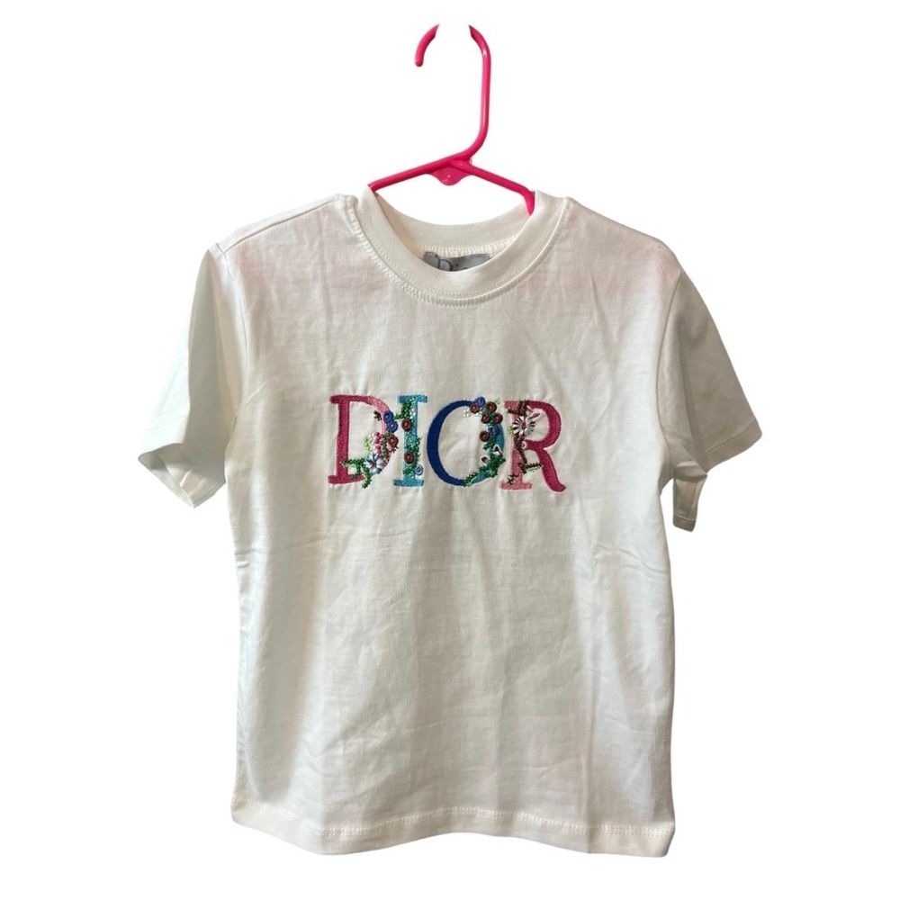 NWT Dior Kids Embroidered Tee Shirt Size 5/6